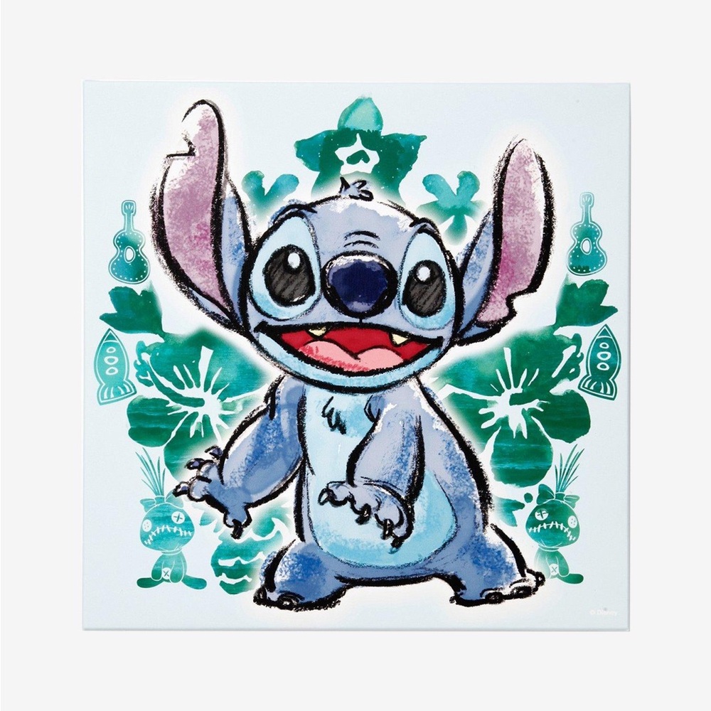 Disney Lilo & Stitch Floral Stitch Canvas Wall Art